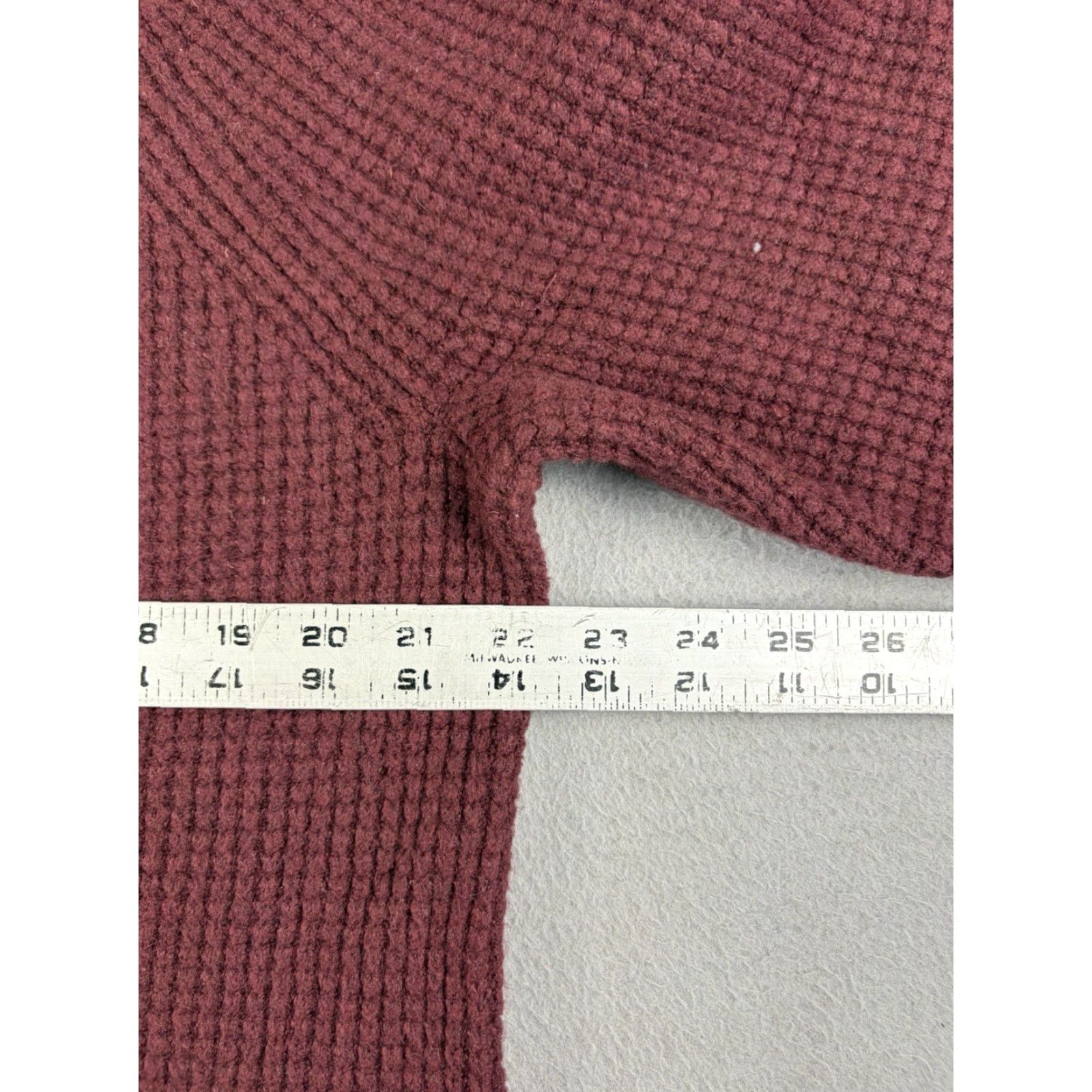Vintage LL Bean Sweater Women’s XL Wind Red Supersoft Waffle Crewneck Knit Cotton Pullover Long Sleeve Logo Classic Size XL / US 12-14 / IT 48-50 - 7 Thumbnail