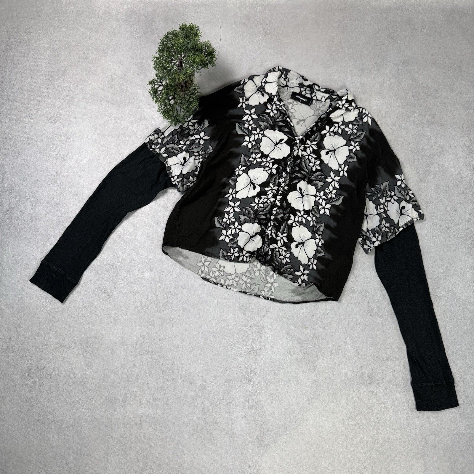 Dsquared2 DSQUARED2 Multi-layered shirt with floral 50 Men Distressed Size US M / EU 48-50 / 2 - 1 Thumbnail