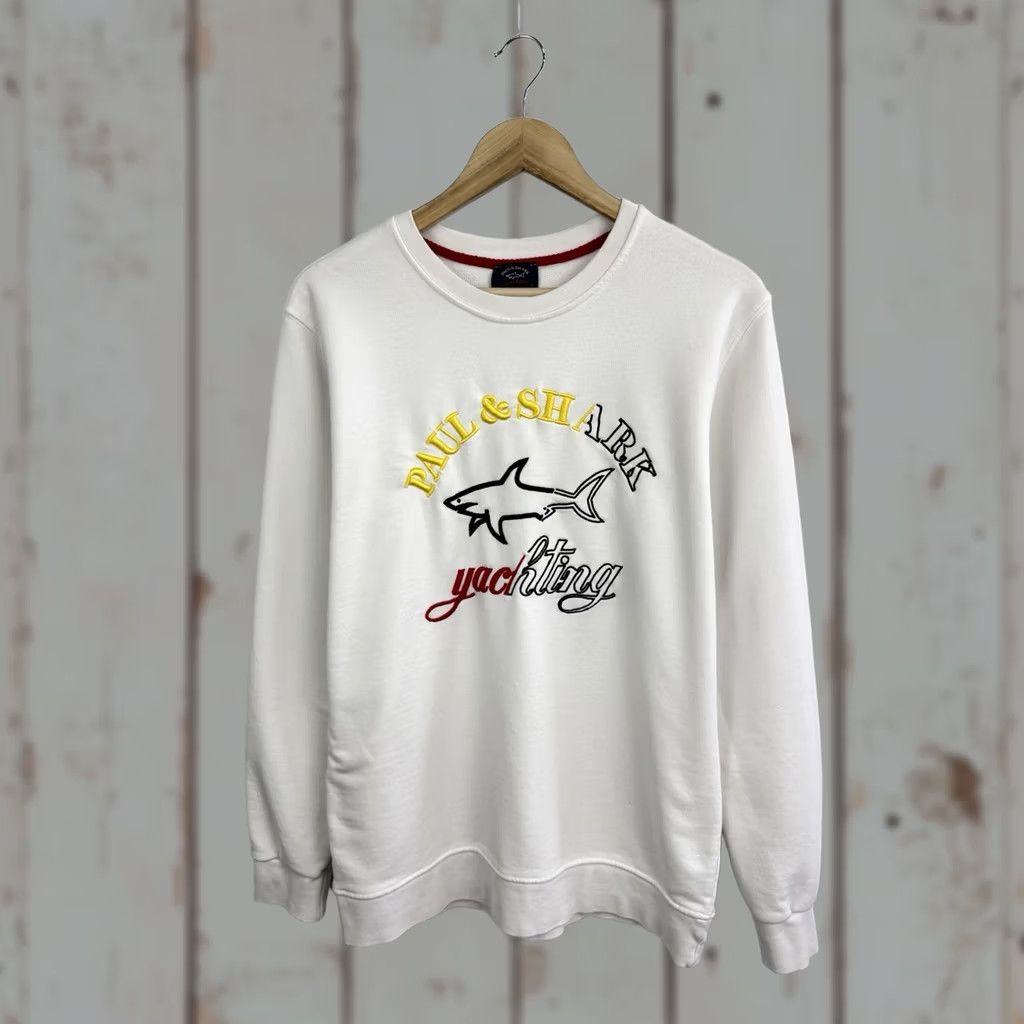 Paul & Shark Paul & Shark Yachting Sweatshirt Mens Regular L White Retro Y2K Rare Hype Size US L / EU 52-54 / 3 - 1 Thumbnail