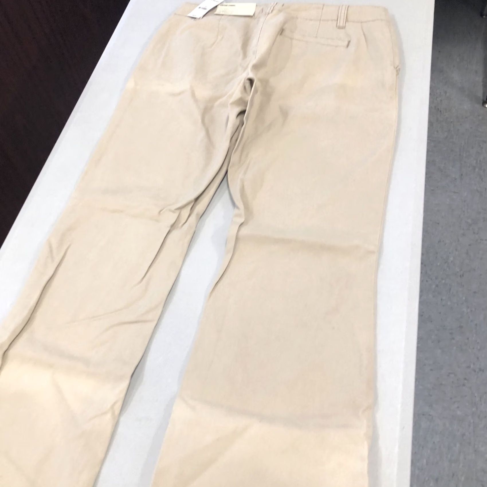Express NWT Express Cetine Chino Pants Tan Khaki Slim Flare Leg Low Rise Women Size 8 Size ONE SIZE - 3 Thumbnail