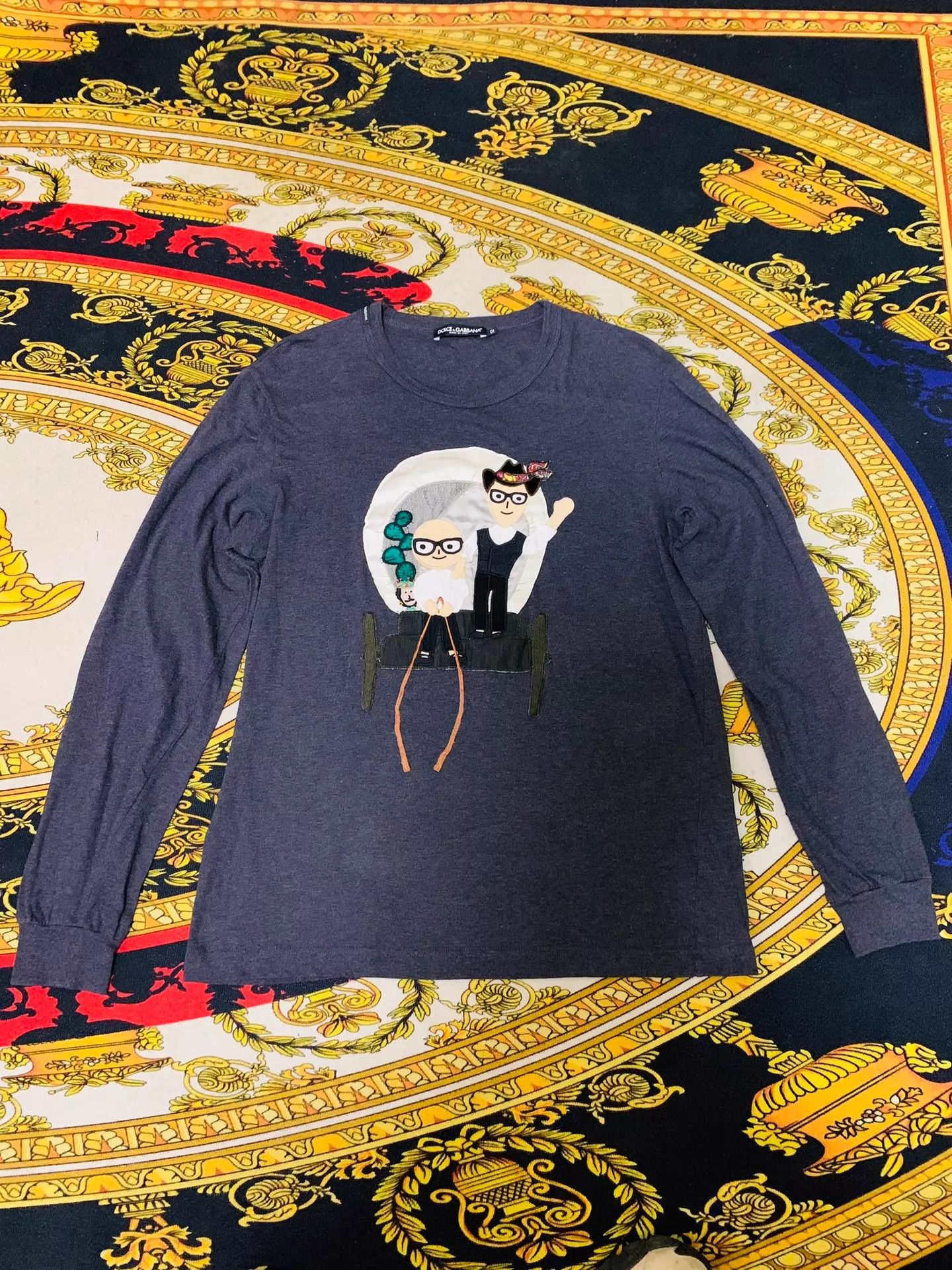 Dolce & Gabbana DOLCE & GABBANA Runway Embroidered Longsleeve T-shirt XL Size US XL / EU 56 / 4 - 1 Thumbnail