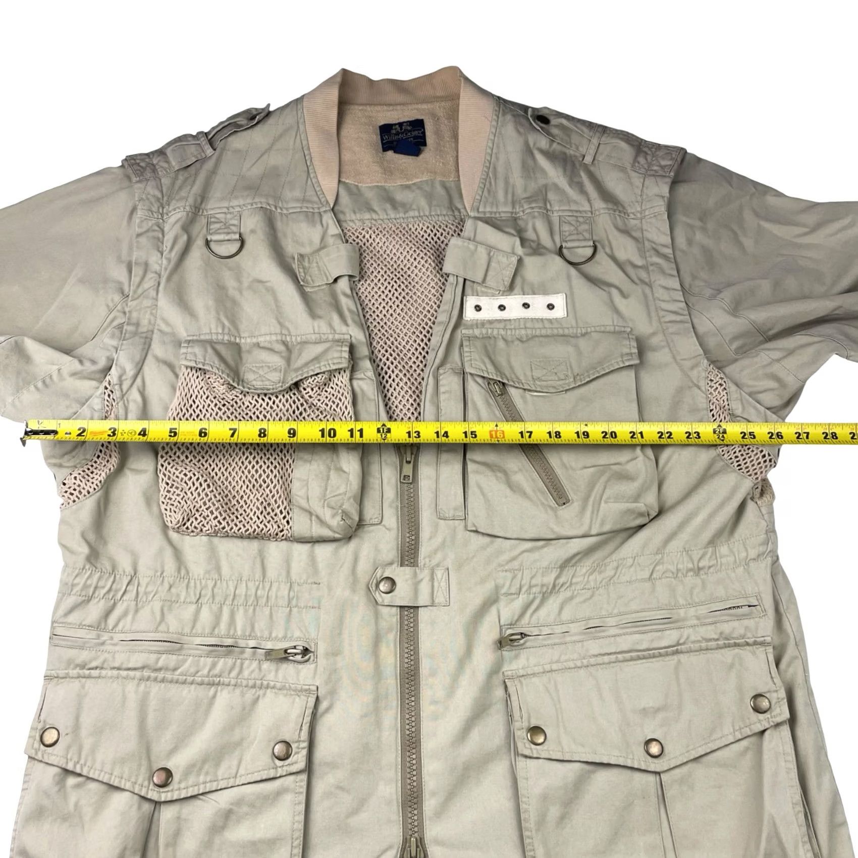 Vintage VINTAGE Willis & Geiger Men’s Safari Field Jacket XL Khaki/Tan 100% Cotton Full Zip Pockets Beige Regular Mens Size US XL / EU 56 / 4 - 6 Thumbnail