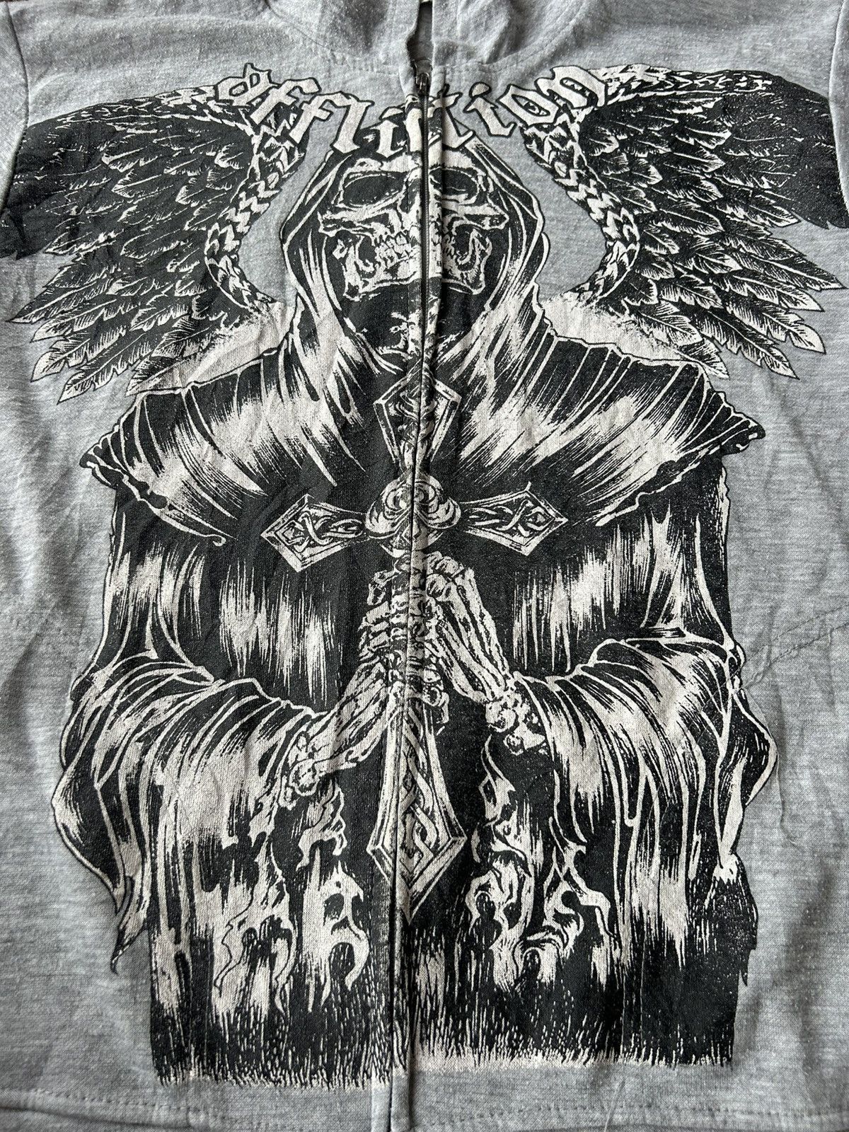 Japanese Brand Affliction Aleksander Melianenko MMA Skull Zip Up Hoodie Size US XS / EU 42 / 0 - 3 Thumbnail