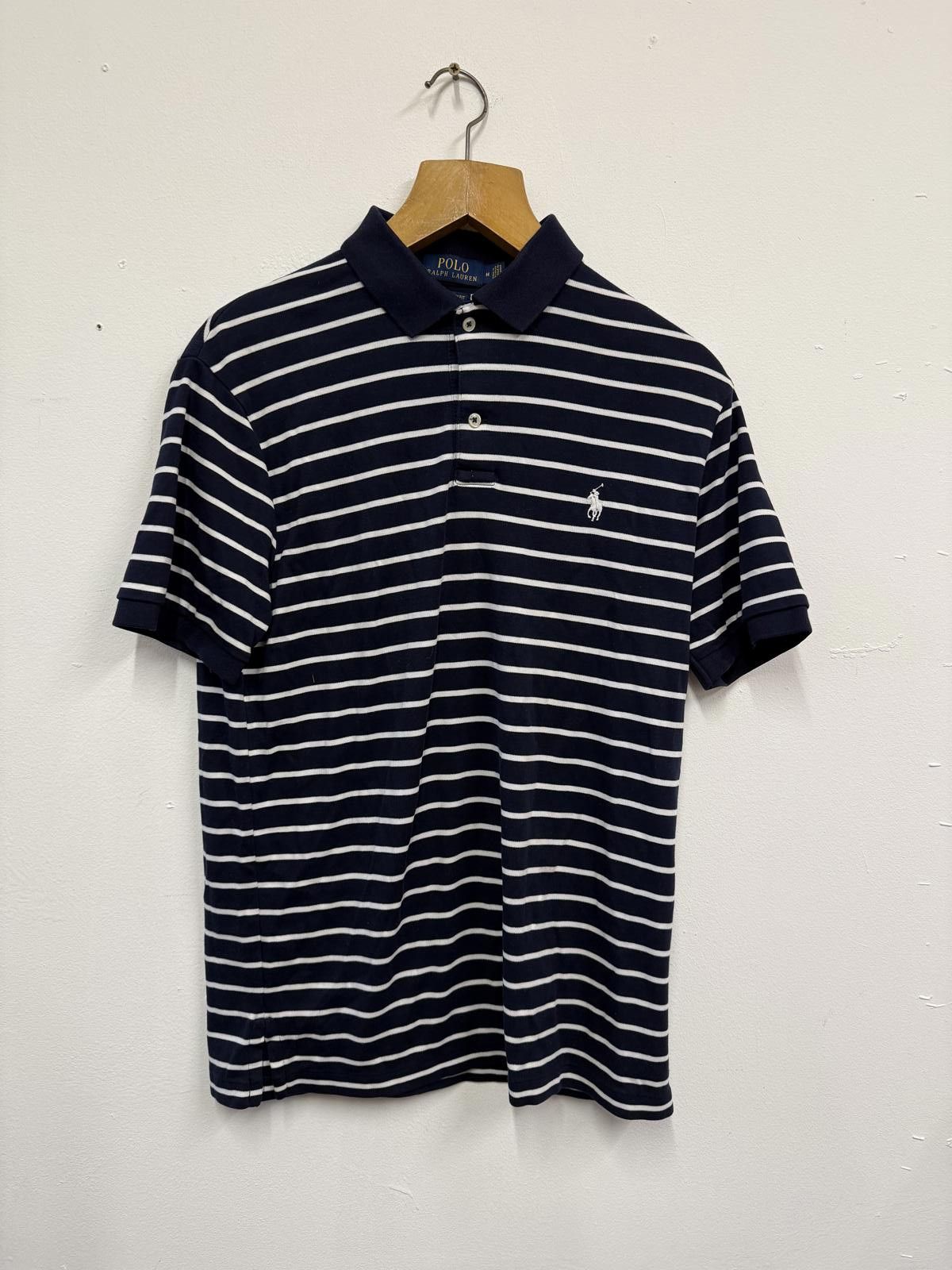 Polo Ralph Lauren Polo Ralph Lauren Custom Slim Fit Striped Polo Shirt Navy & Size US M / EU 48-50 / 2 - 1 Thumbnail