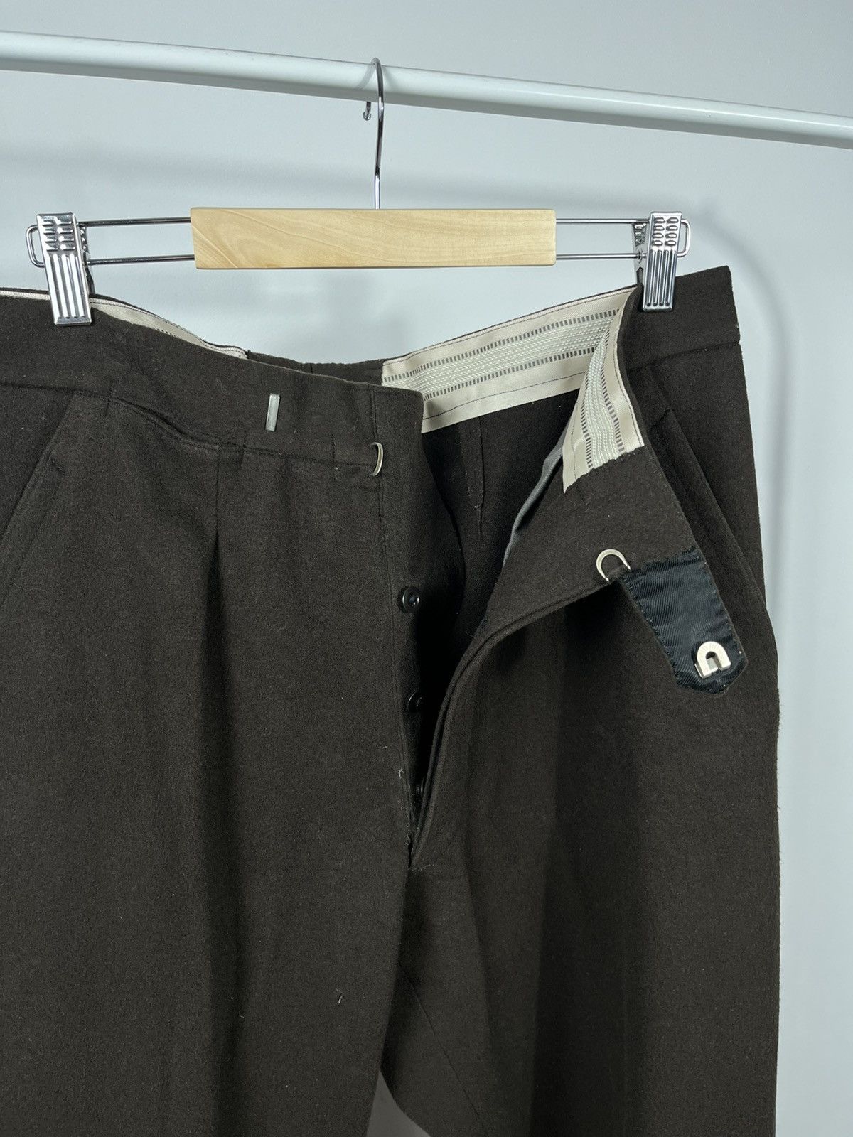 Other Vintage Wool Trousers Dark Brown High Waist Tailored Pants Size US 36 / EU 52 - 8 Thumbnail