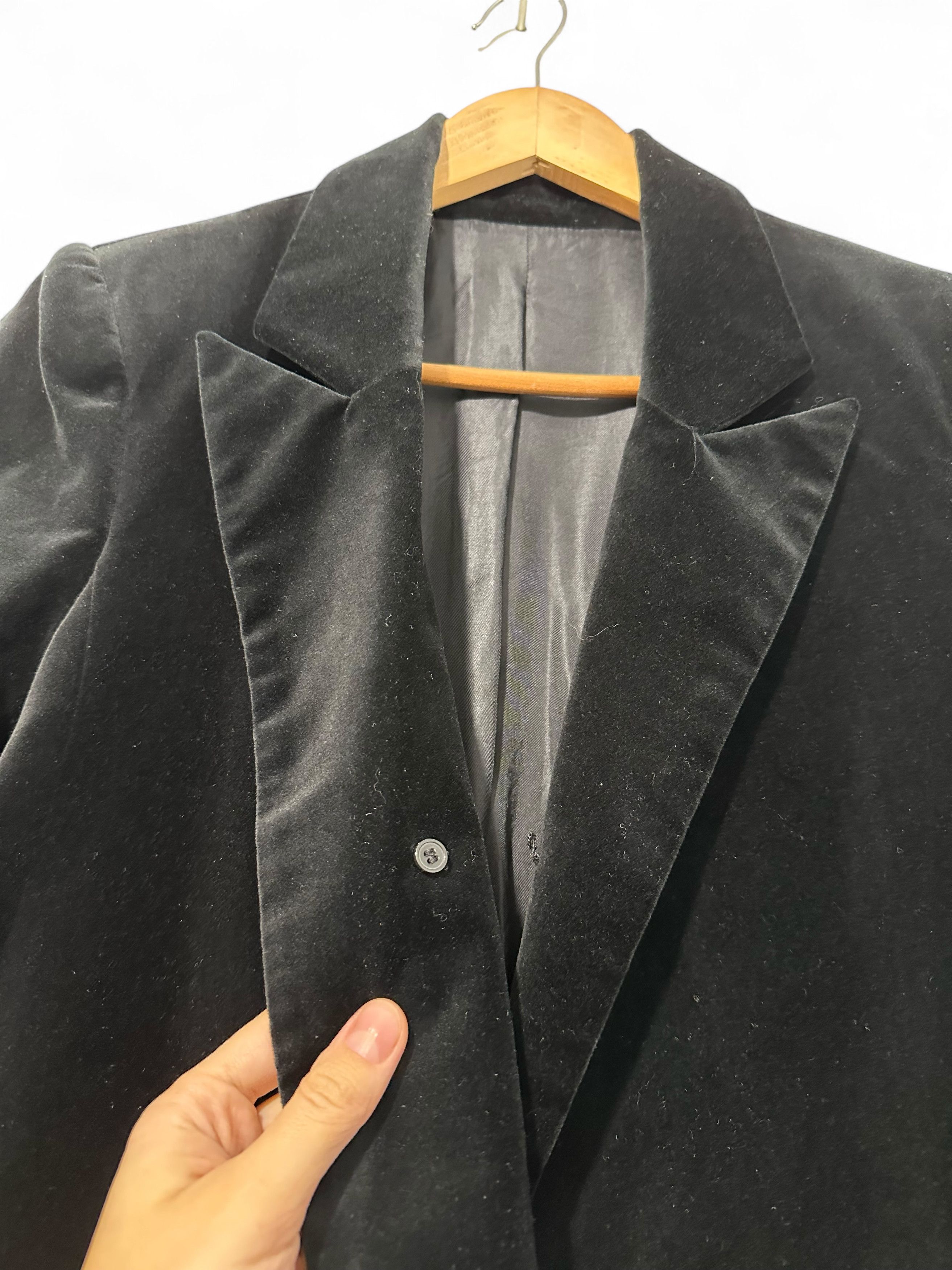 Vintage Vintage Velvet Black Long Dress Blazer Size S / US 4 / IT 40 - 3 Thumbnail