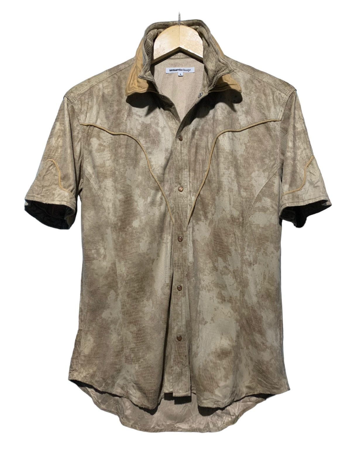 If Six Was Nine Semantic Design snakeskin texture double collar shirt Size US M / EU 48-50 / 2 - 2 Thumbnail