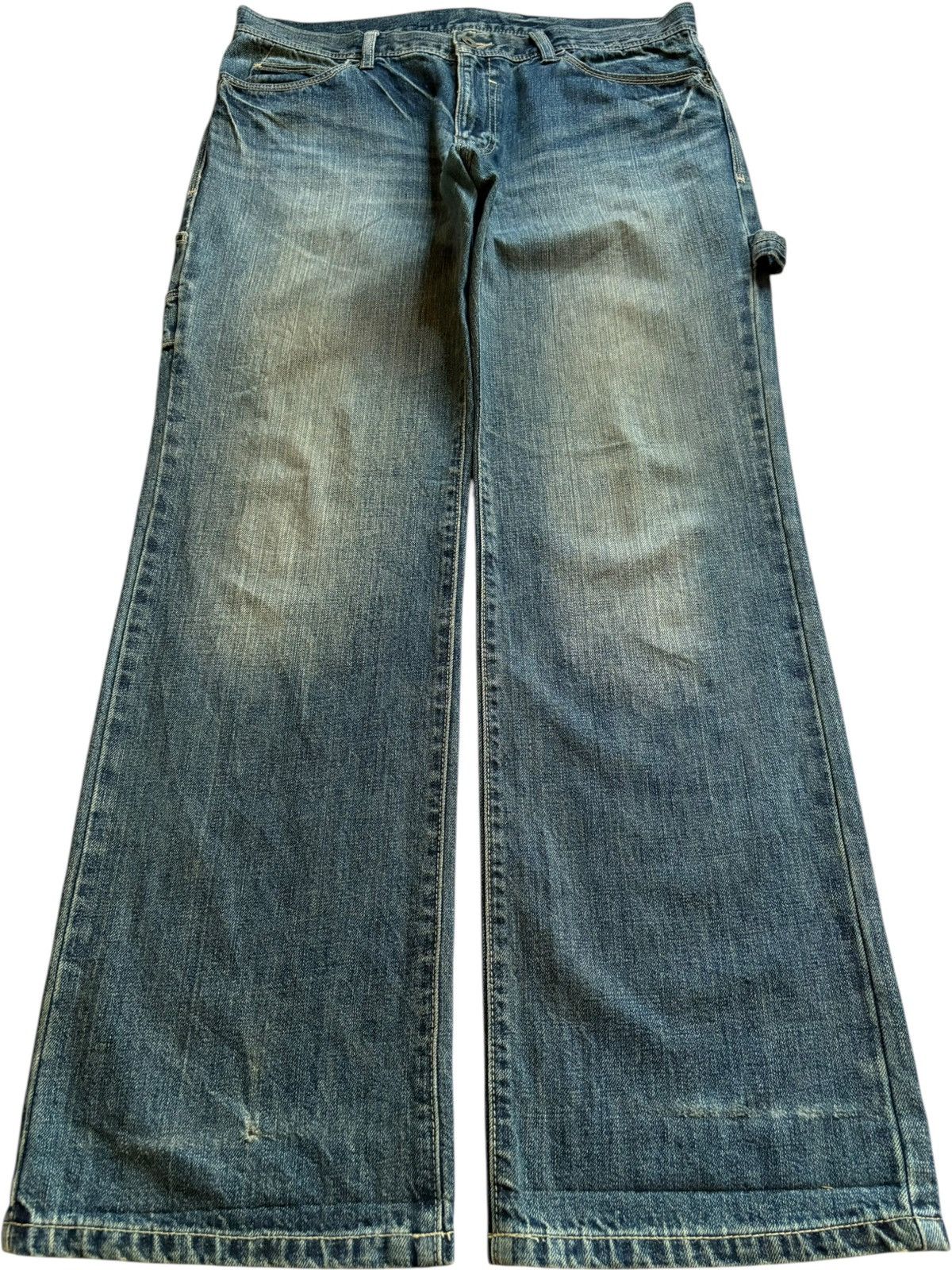 Japanese Brand Vintage Japanese Brand Mud Wash Loose Baggy Carpenter Jeans Size US 35 - 1 Thumbnail