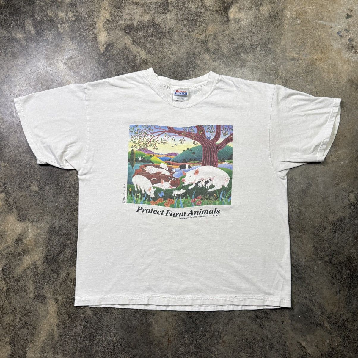 Vintage vintage protect farm animals art tshirt Size US L / EU 52-54 / 3 - 1 Thumbnail