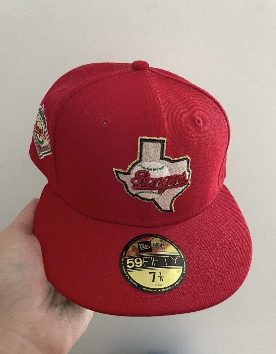 image of Hat Club x Myfitteds Gas Station Pack Texas Rangers Size 7 1/8 in Red, Men's