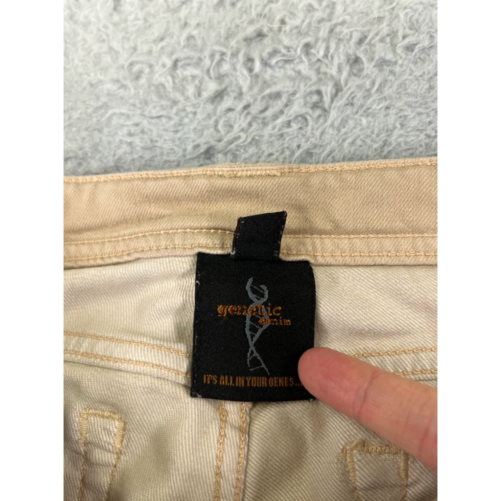 Vintage VINTAGE Genetic Women’s Skinny Jeans Pants 27 Beige Cotton Low Rise Embroidered 90s Casual Girls Size 27" / US 4 / IT 40 - 7 Thumbnail