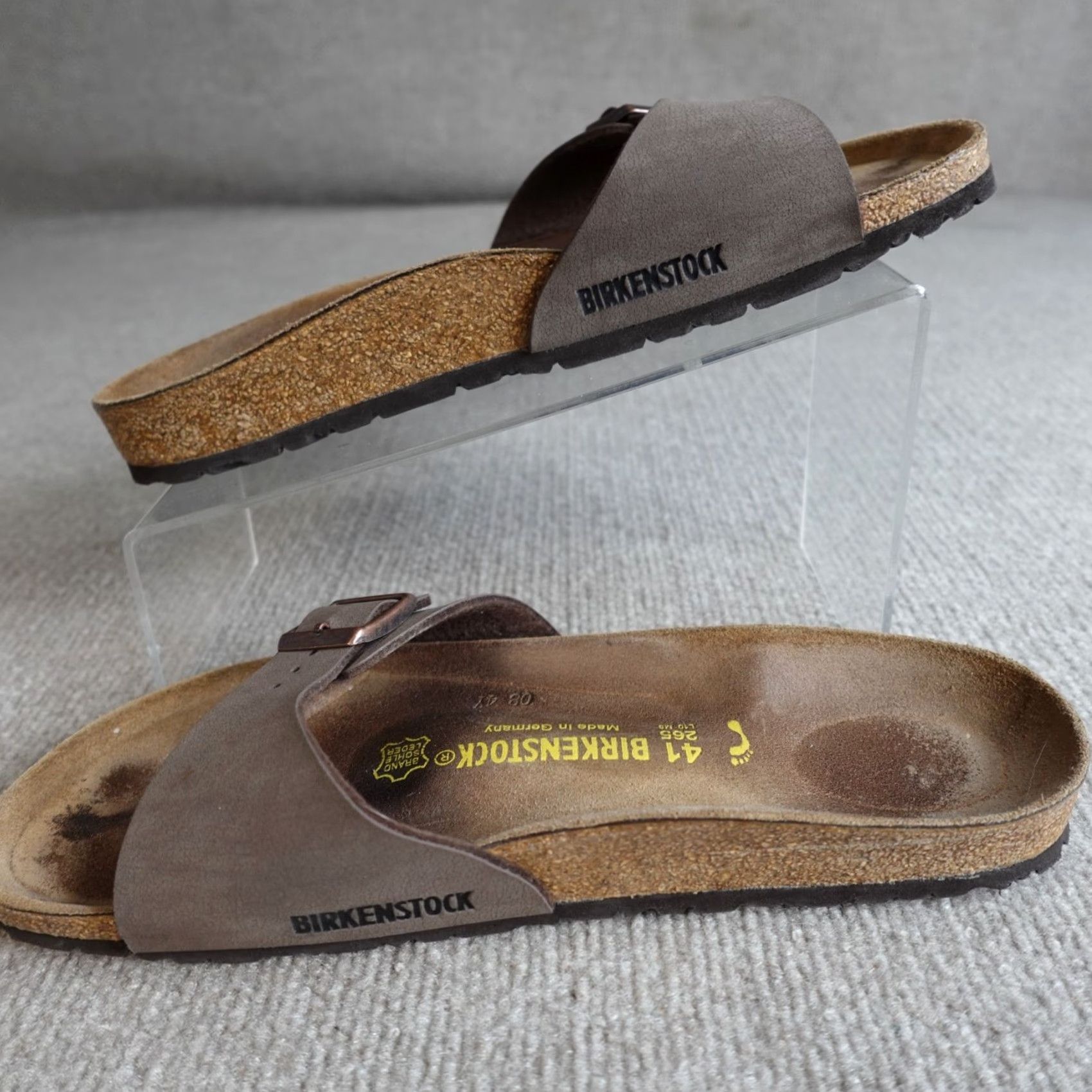 Birkenstock Birkenstock Womens Sandals Madrid Brown 41 EU 10 US Suede Buckle Slide Flat Casual Germany Vintage No Size US 10 / IT 40 - 3 Thumbnail