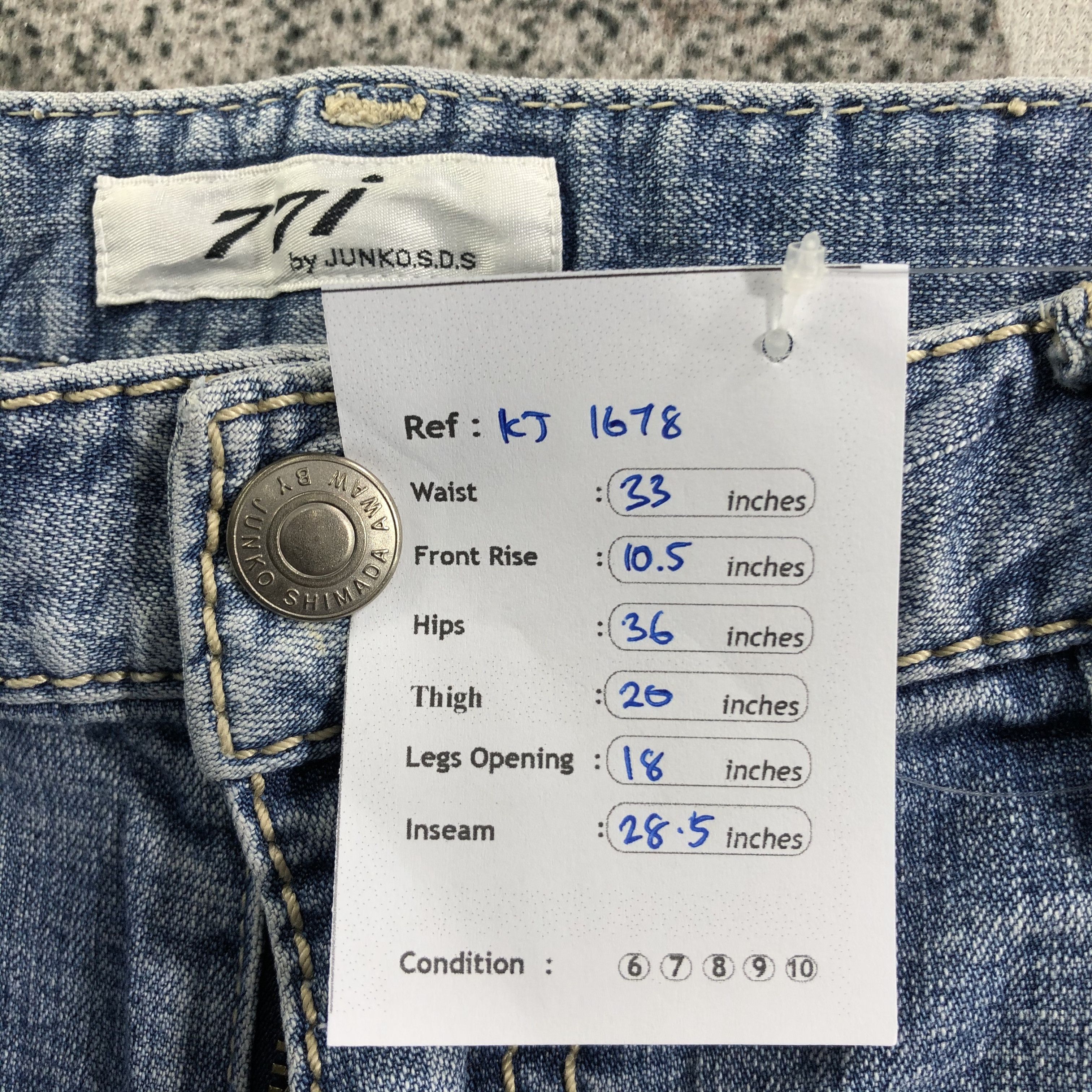 Junko Shimada Junko Shimada Jeans Flare Denim KJ1678 Size 33" - 10 Thumbnail