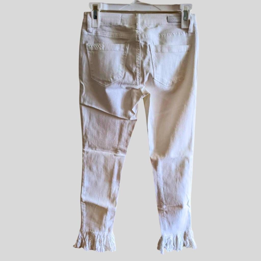 BLANKNYC Blank NYC White Skinny Jeans 24 NWT High Rise Ankle Raw Fray Size 24" / US 00 / IT 34 - 2 Thumbnail