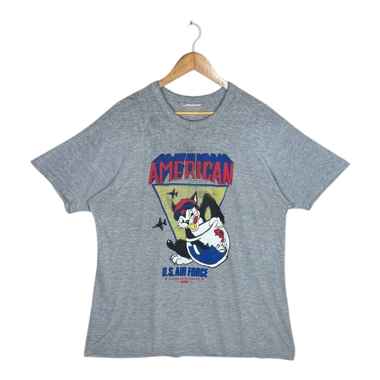 Vintage Thrashed Vintage 90s U.S. Air Force Cat T-Shirt Distressed L Size US L / EU 52-54 / 3 - 1 Thumbnail