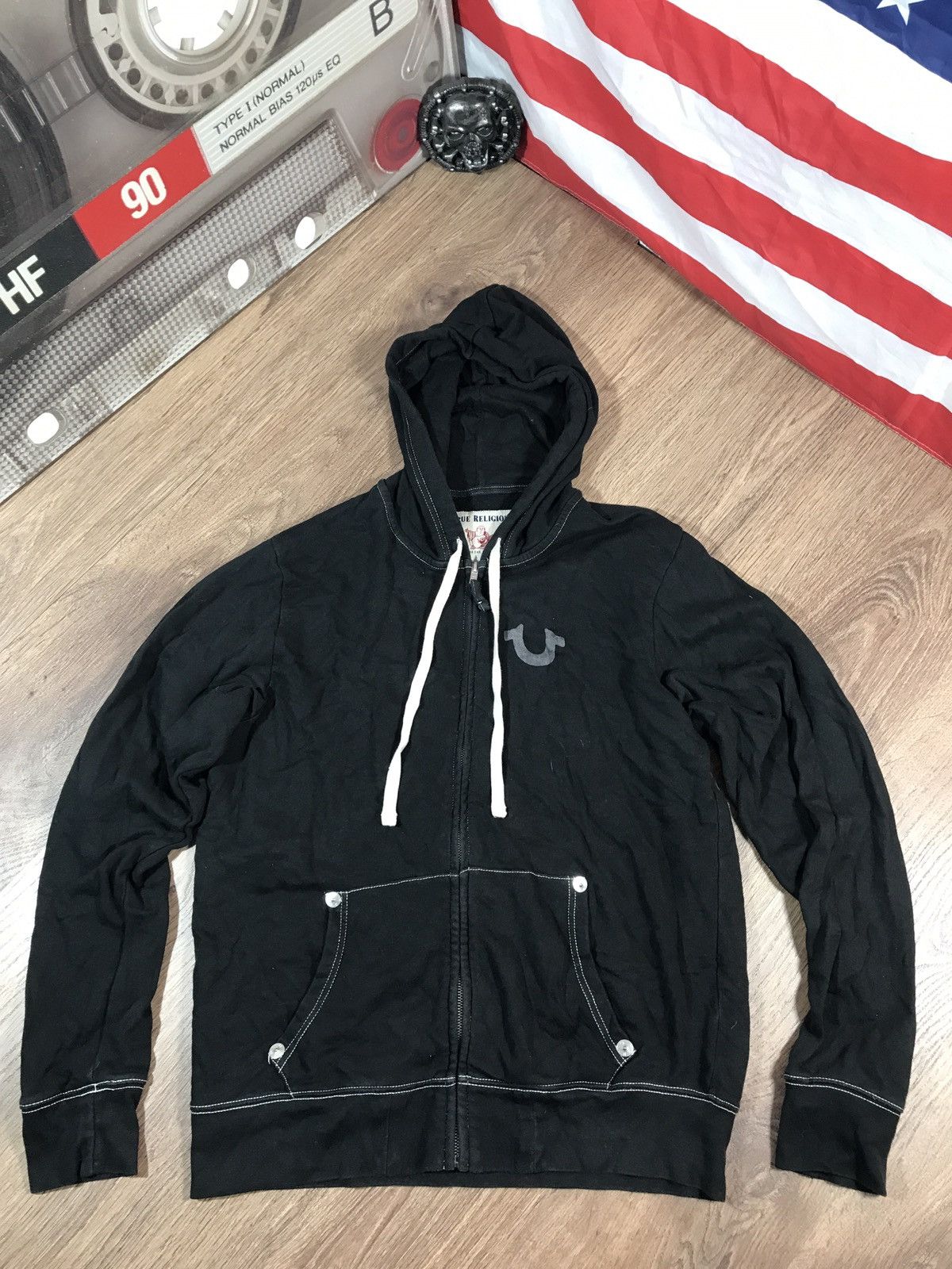 True Religion × Vintage True Religion Zip Hoodie Vintage Y2K Big Logo Size US L / EU 52-54 / 3 - 2 Thumbnail