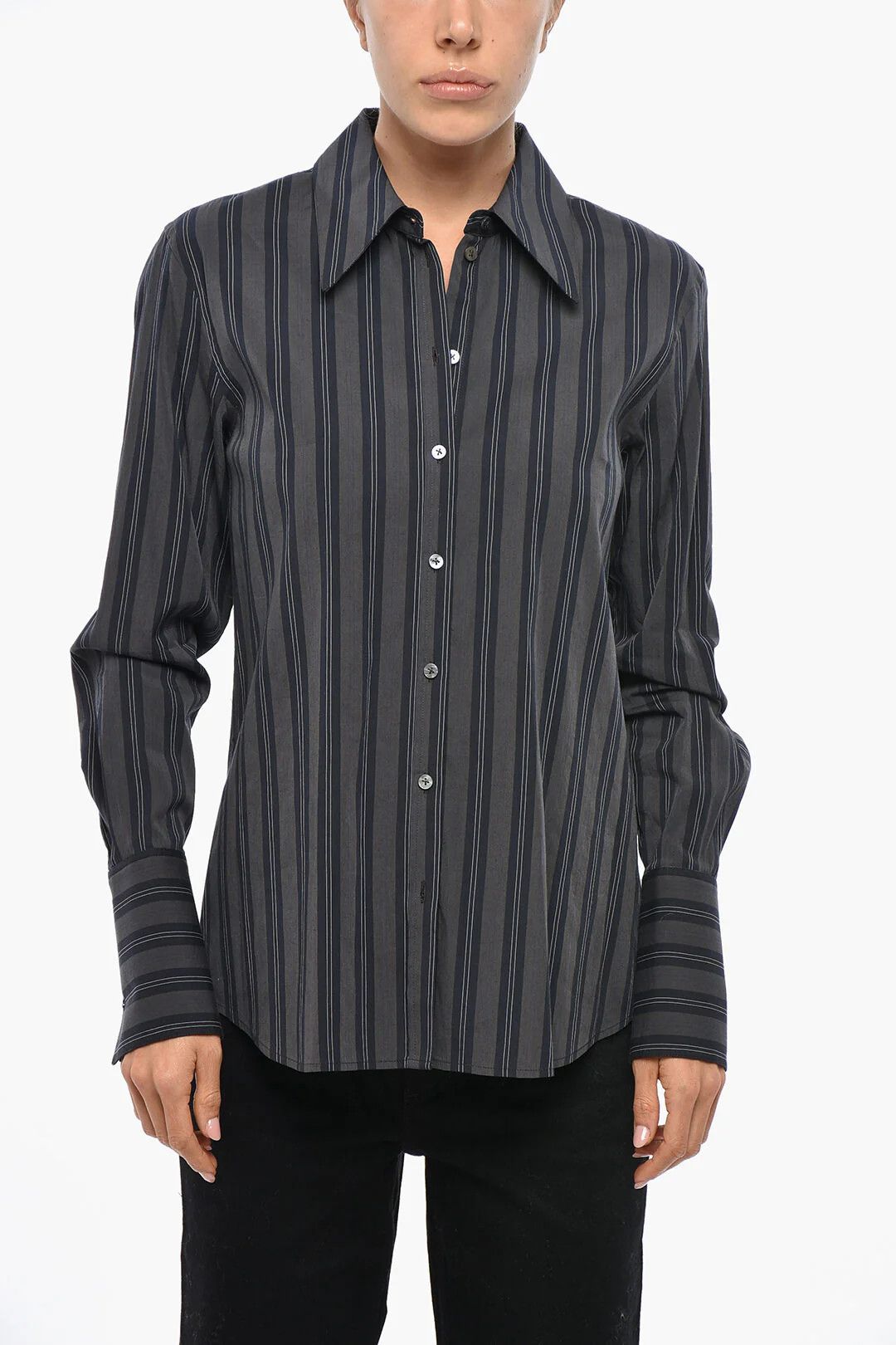 Tory Burch og1mm0426 Poplin Shirt in Grey Size S / US 4 / IT 40 - 1 Thumbnail