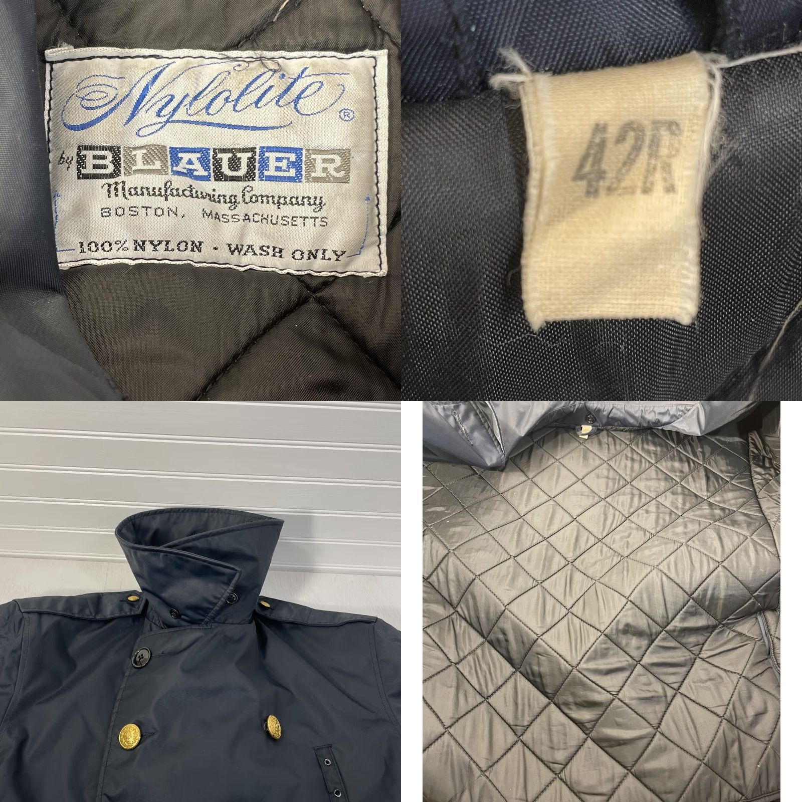 Vintage VINTAGE Blauer Nylolite Police Navy Blue Coat Jacket Gold Buttons Mens Sz 42R Size US XS / EU 42 / 0 - 8 Thumbnail