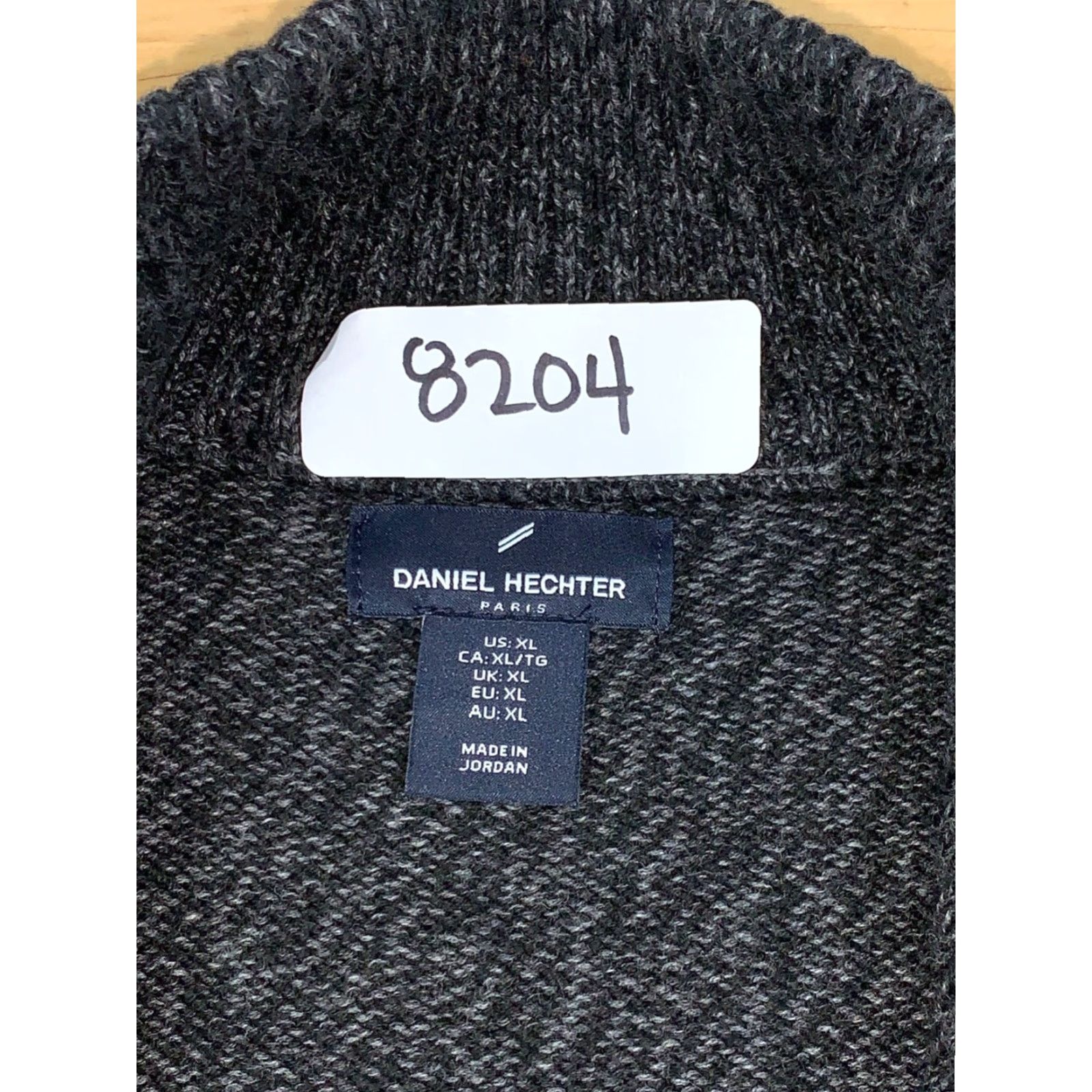 Vintage Daniel Hechter Jacket Mens XL Knit Charcoal Gray Casual Zip Pockets #8204 Size US XL / EU 56 / 4 - 3 Thumbnail
