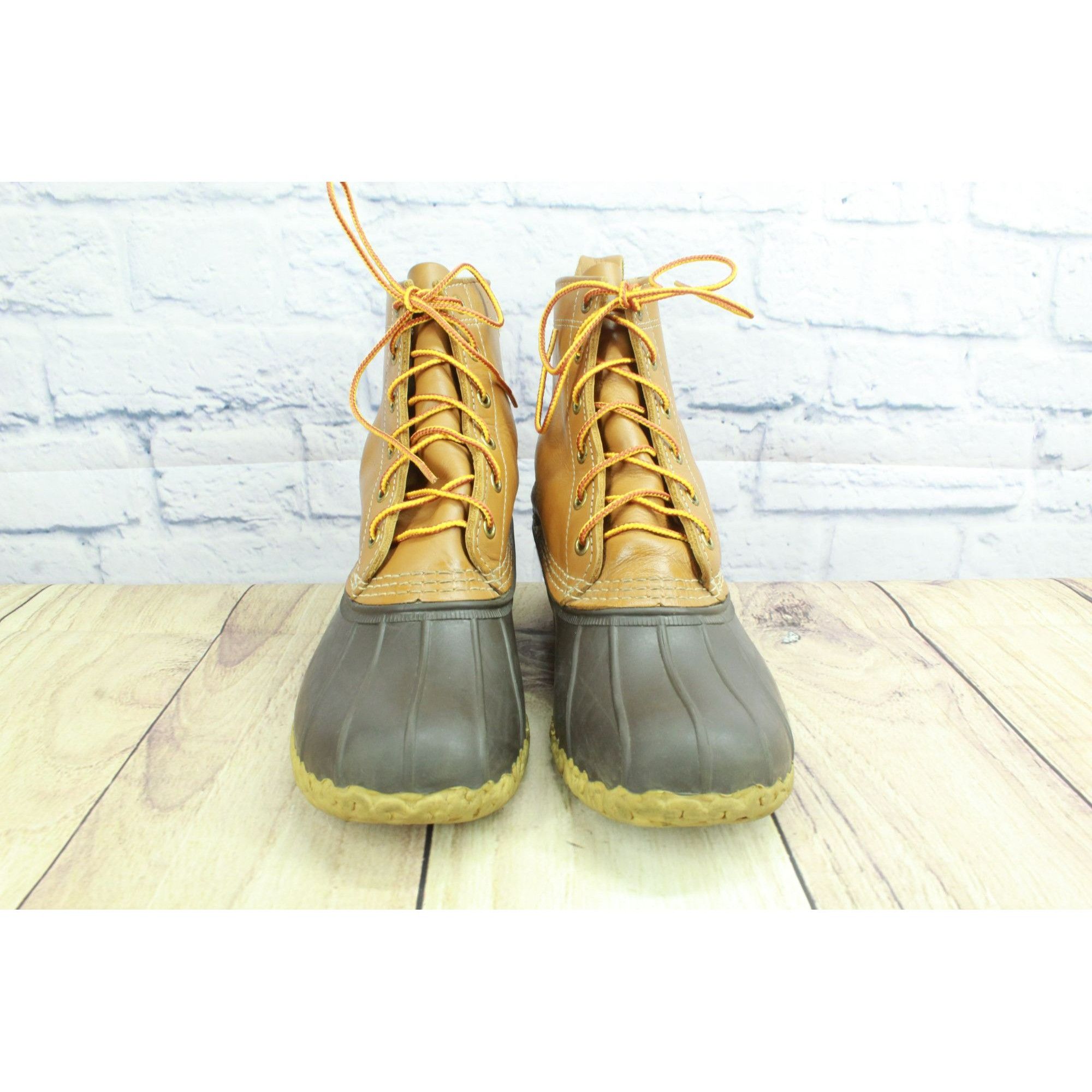 L.L. Bean × Leather LL Bean Women's Lace Up Unlined Ankle Duck Boots Size US 8 / IT 38 - 5 Thumbnail