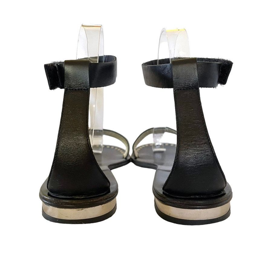 Jil Sander Jil Sander Black Leather Studded Flat Sandals Shoes Size US 7.5 / IT 37.5 - 4 Thumbnail