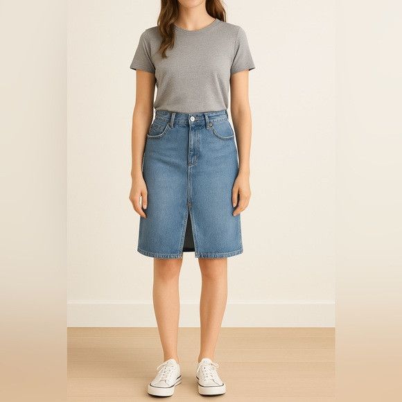 Other Pilcro and the Letterness Denim Midi Skirt Size 6 Petite Size 28" / US 6 / IT 42 - 1 Thumbnail