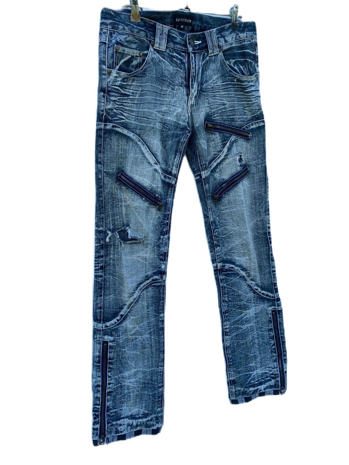 If Six Was Nine × LOWBOX × Le Grande Bleu (L.G.B.) JAPAN BRAND LOWBOX BONDAGE DESIGN FLARE LEG OPENING Size US 30 / EU 46 - 4 Thumbnail
