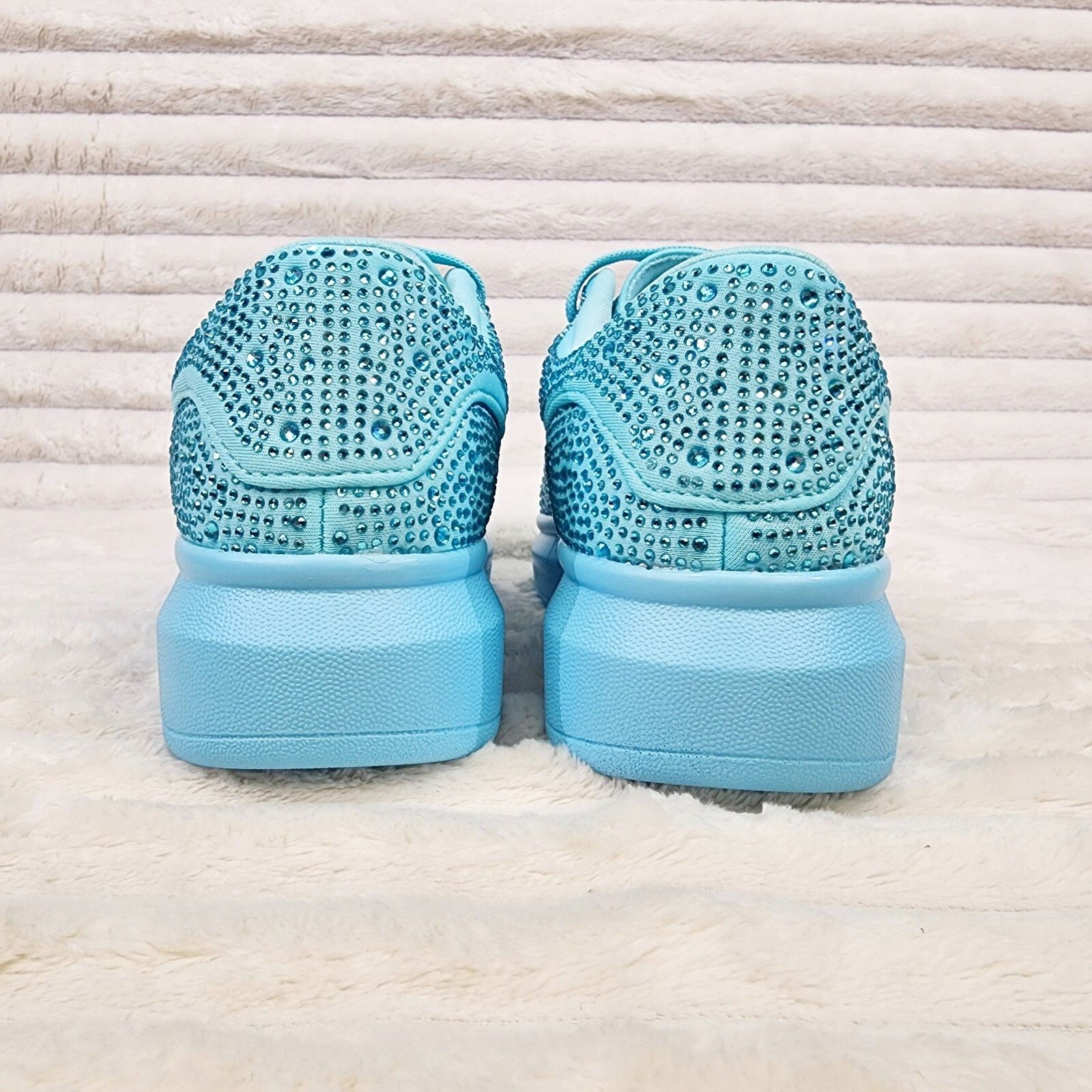 Other Cush Baby Blue Rhinestone Sneakers Tennis Shoes (US Shoe Siz Size US 5 / IT 35 - 5 Thumbnail