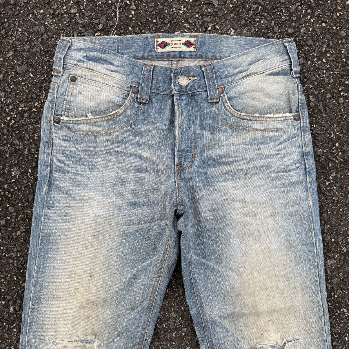 Edwin VINTAGE EDWIN FLARE FADED RIPPEP JEAN DENIM PANTS Size US 35 - 3 Thumbnail