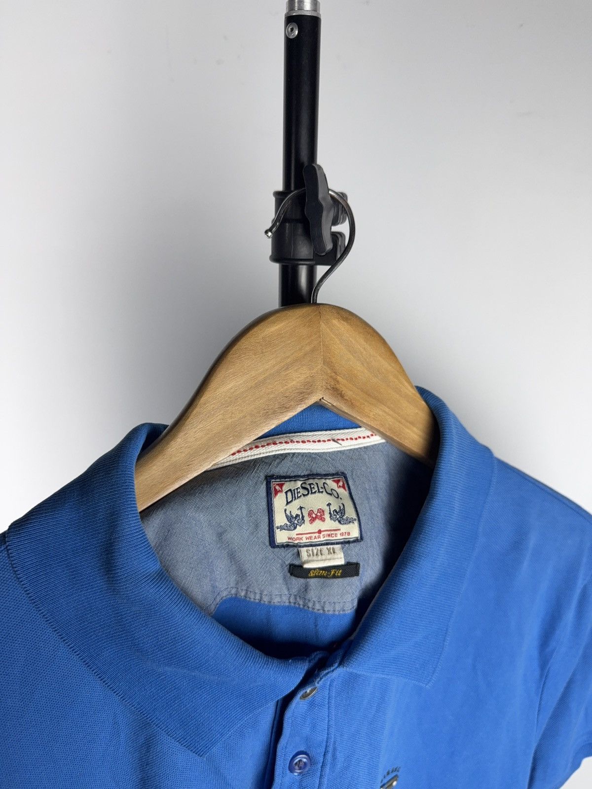 Diesel Retro 00s Diesel Blue Slim Fit Polo Shirt Workwear Logo XL Size US XL / EU 56 / 4 - 6 Thumbnail