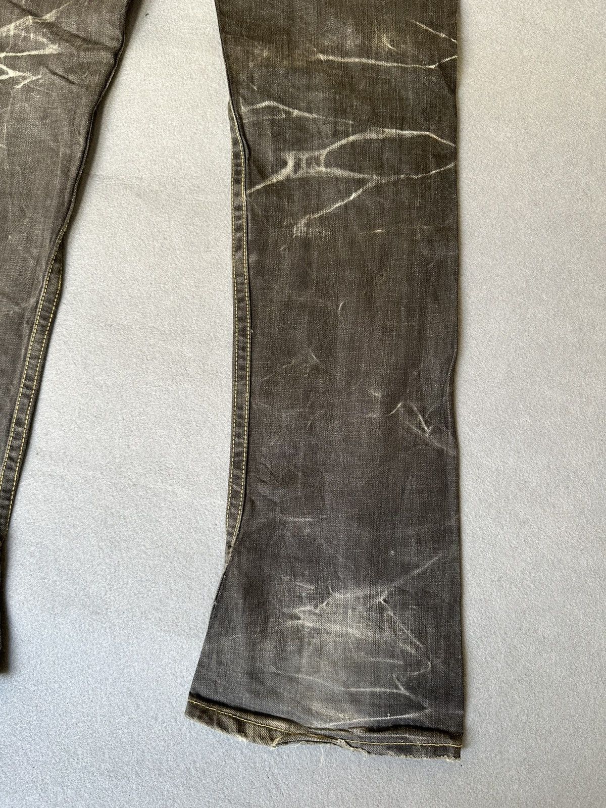 Japanese Brand FLARE Slim Ozz Pinball Distressed Denim Size US 30 / EU 46 - 11 Thumbnail