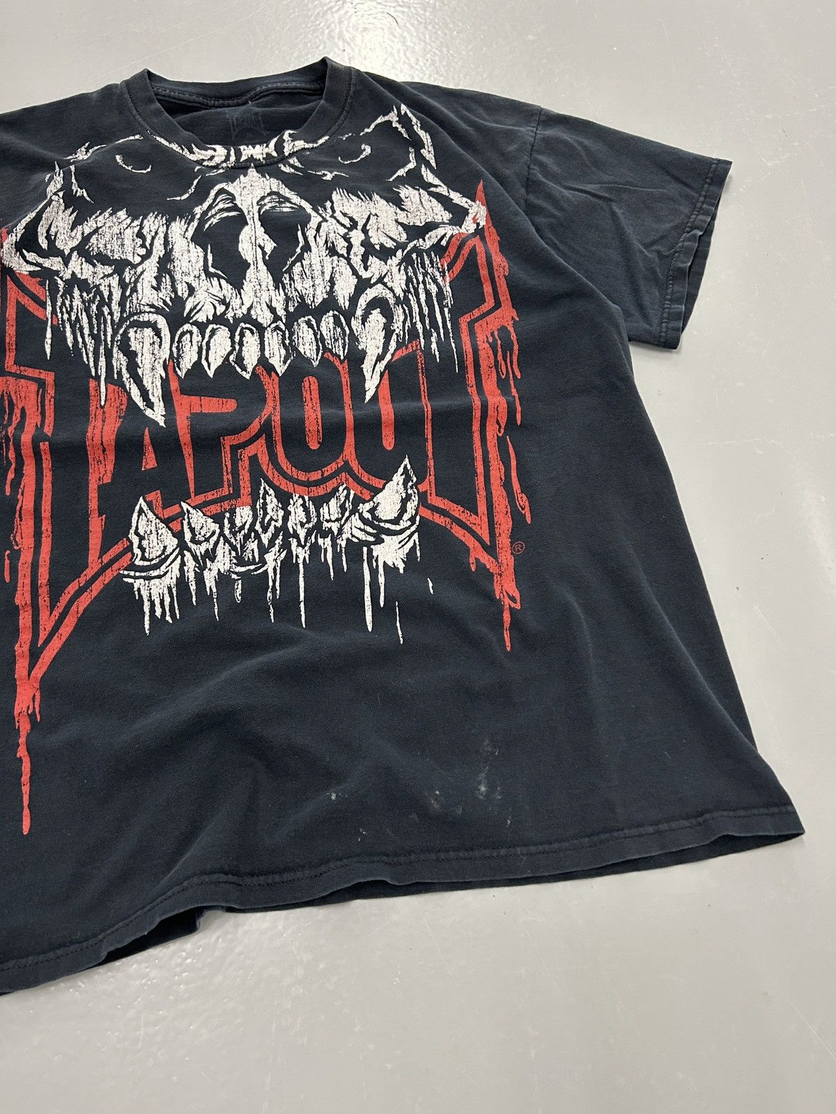 Affliction × Tapout × Vintage CRAZY VINTAGE Y2K RARE TAPOUT SKULL FADED BLACK T-SHIRT Size US L / EU 52-54 / 3 - 2 Thumbnail