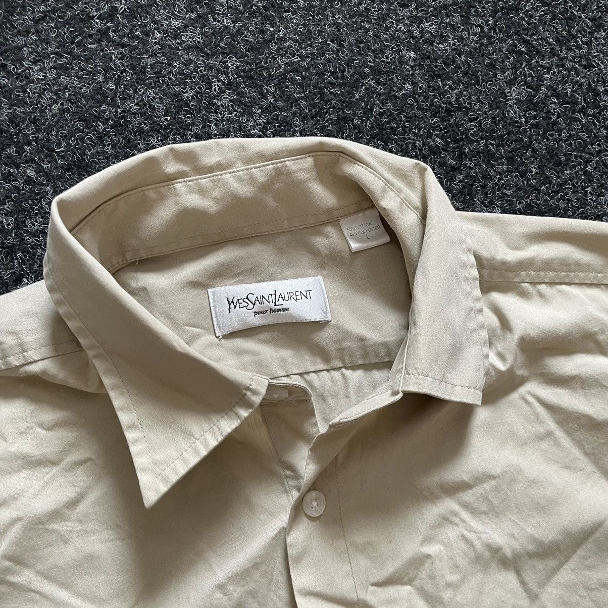 Vintage × Yves Saint Laurent YSL 90s shirt beige button up Yves saint laurent Size US XL / EU 56 / 4 - 2 Thumbnail