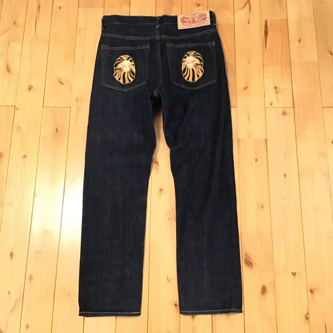 Bape BAPE HEAD logo embroidered denim pants a bathing ape ★size S Size US 30 / EU 46 - 3 Thumbnail