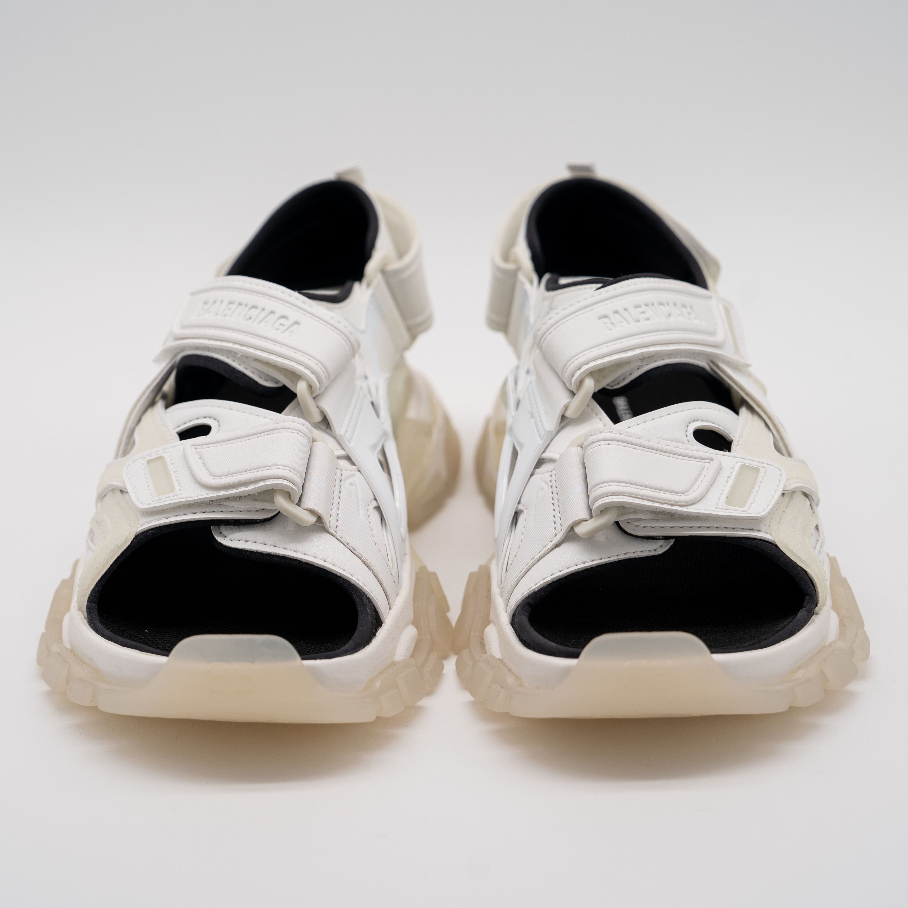 Balenciaga 42 - Balenciaga Track Sandals White Black Clear Soles Straps Size US 9 / EU 42 - 2 Thumbnail