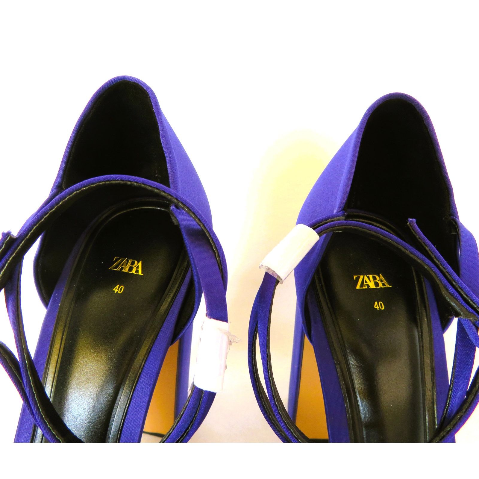 Zara ZARA Purple Pointed Toe Ankle Strap Heeled Platform Shoes Size US 9 / IT 39 - 6 Thumbnail