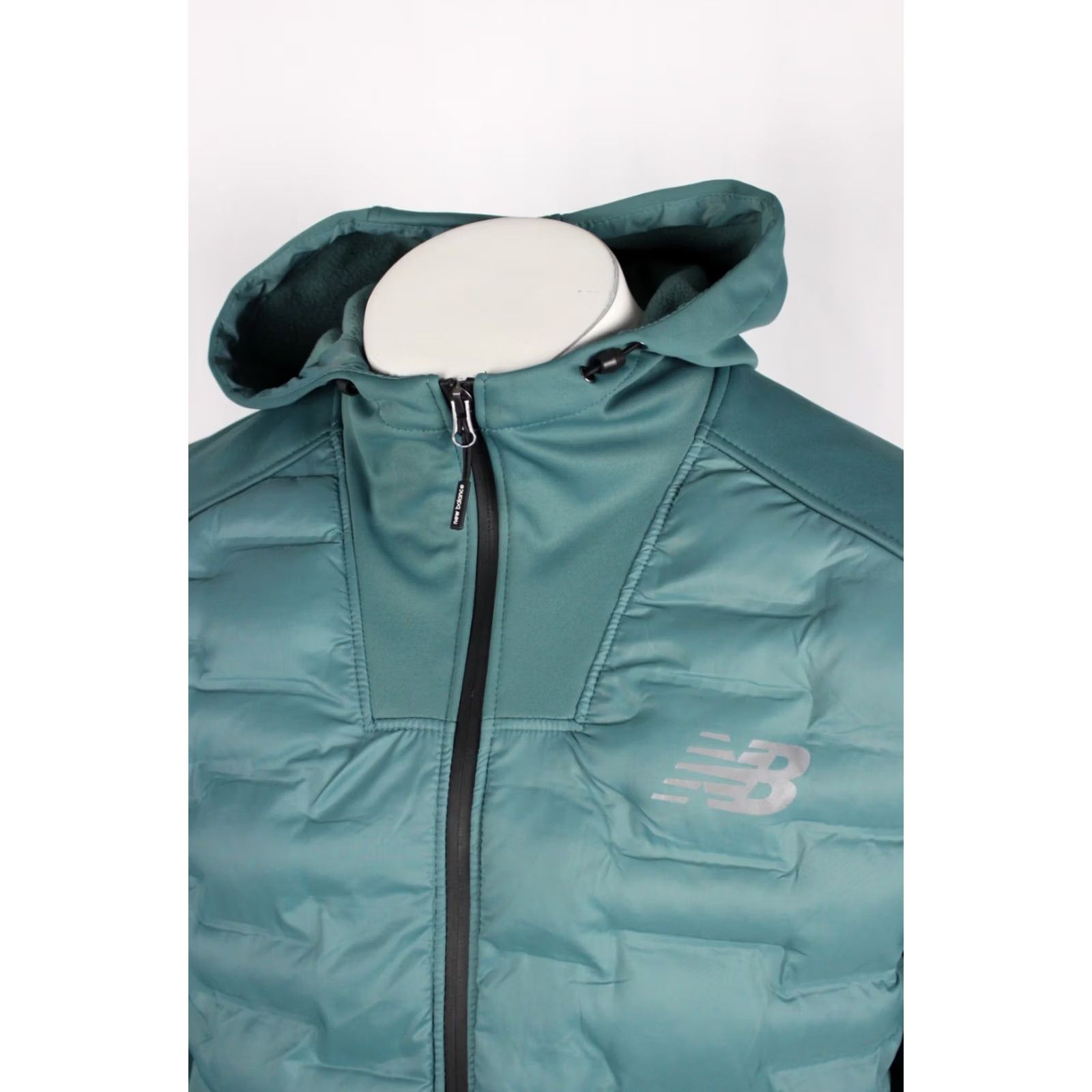 New Balance New Balance Men's Full Zip Softshell Hybrid Jacket Hooded M Medium Dark Teal Size US M / EU 48-50 / 2 - 5 Thumbnail