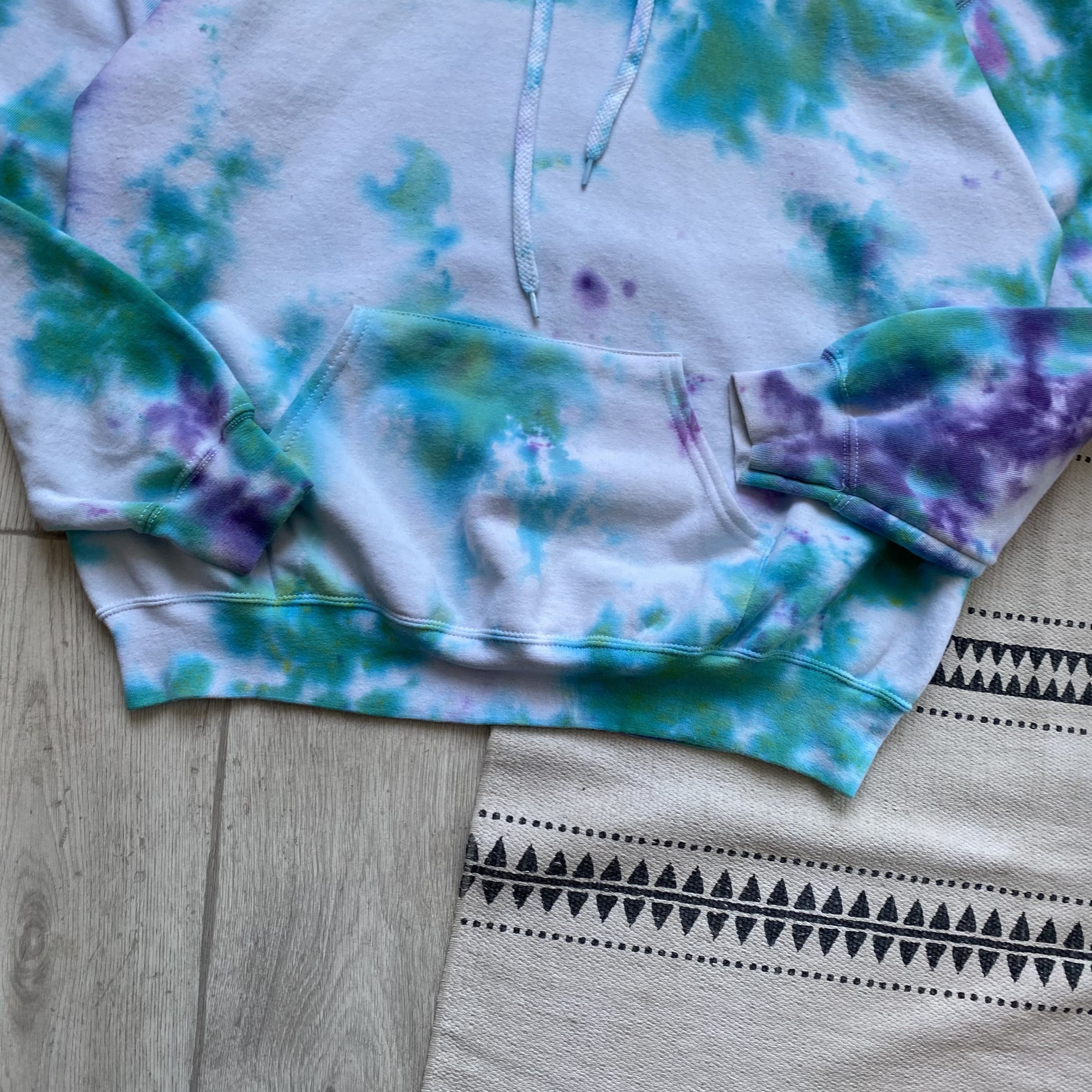 Fruit Of The Loom Vintage Custom Tie Dye Blank Hoodie Sweatshirt Y2K Gilgan Size US XL / EU 56 / 4 - 6 Thumbnail