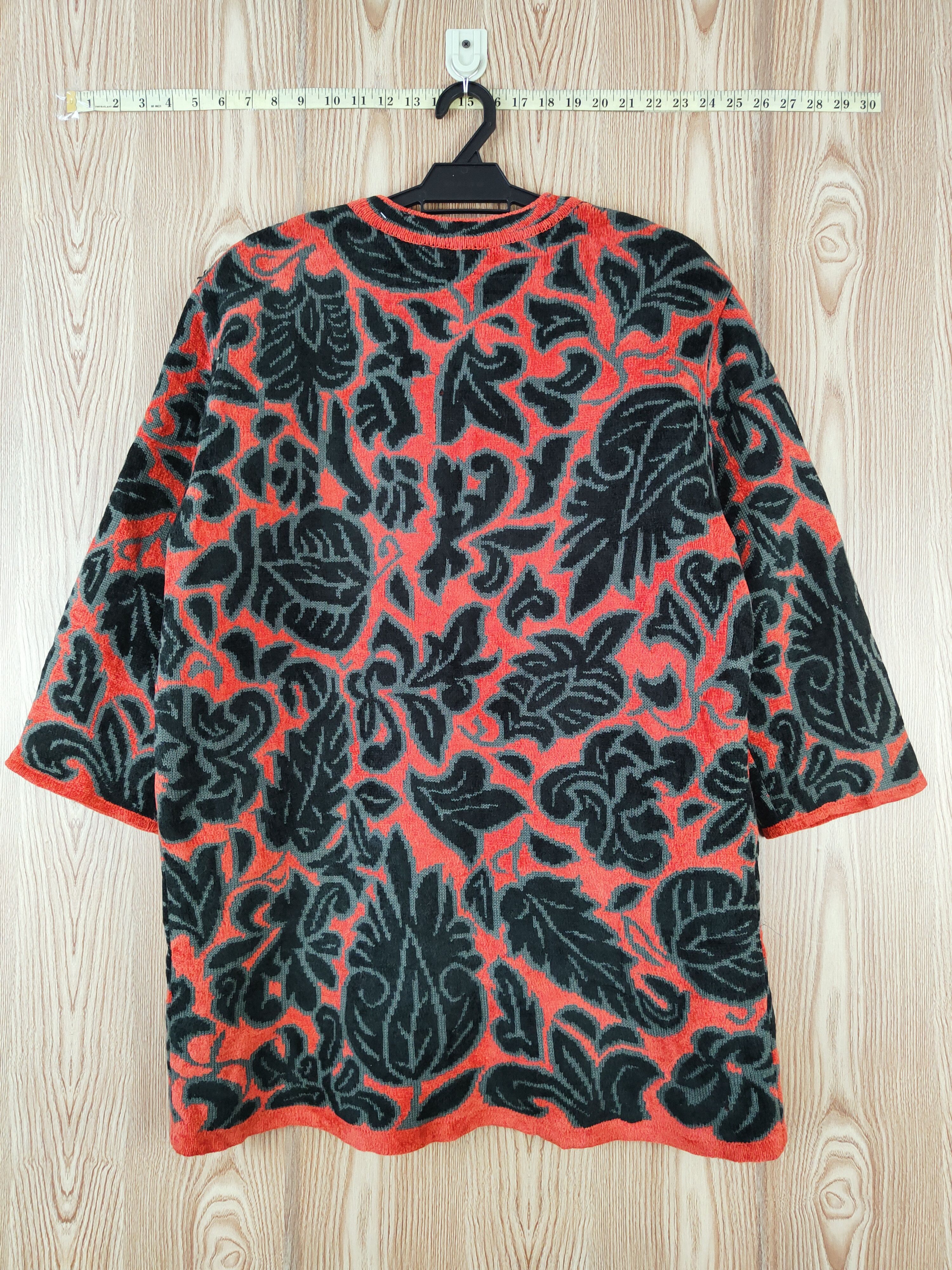 Japanese Brand Micalady Primavista Black Orange art Knitwear Cardigan #W427 Size L / US 10 / IT 46 - 7 Thumbnail