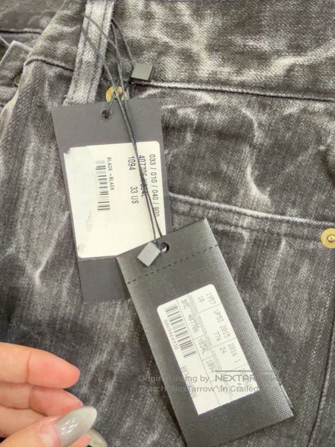 Saint Laurent Paris Saint Laurent Black Wave Denim Pants. Size US 29 - 5 Thumbnail