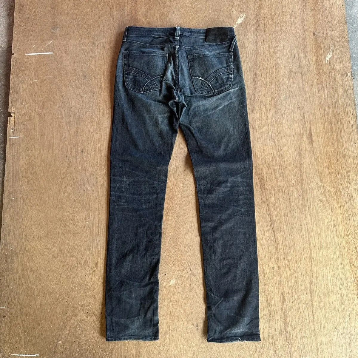 GAS GAS JEANS VINTAGE LABEL COW LEATHER DISTRESSED DENIM PANTS Size US 30 / EU 46 - 9 Thumbnail