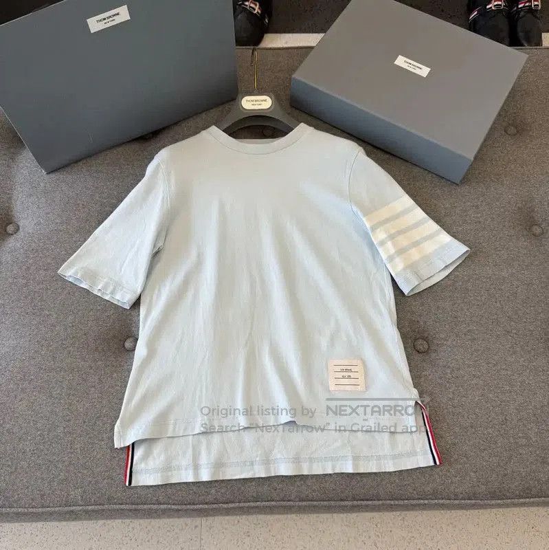 Thom Browne Thom Browne Summer Light Blue Cotton Tee . Size M / US 6-8 / IT 42-44 - 8 Thumbnail
