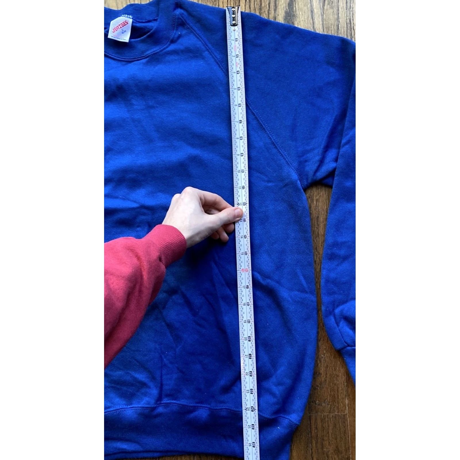 Jerzees VINTAGE JERZEES Raglan Sweatshirt Large Blue Crewneck USA MADE Unisex Adults 90s College Grunge Retro Sports Shirt Size US L / EU 52-54 / 3 - 4 Thumbnail