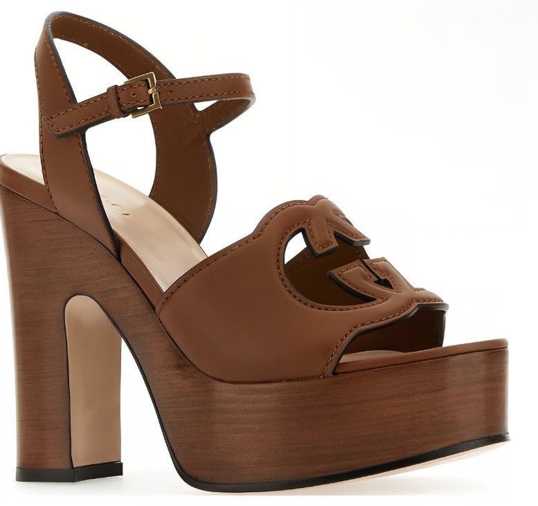 Gucci Gucci Interlocking G One Strap Leather High Heels Sandals Size US 9.5 / IT 39.5 - 1 Thumbnail