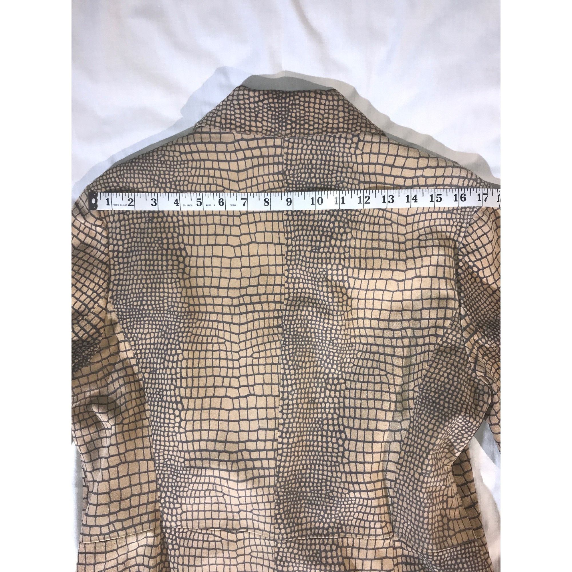 Vintage Vakko Sport Women's Reptile Print Chic Suede Blazer Size XL / US 12-14 / IT 48-50 - 7 Thumbnail