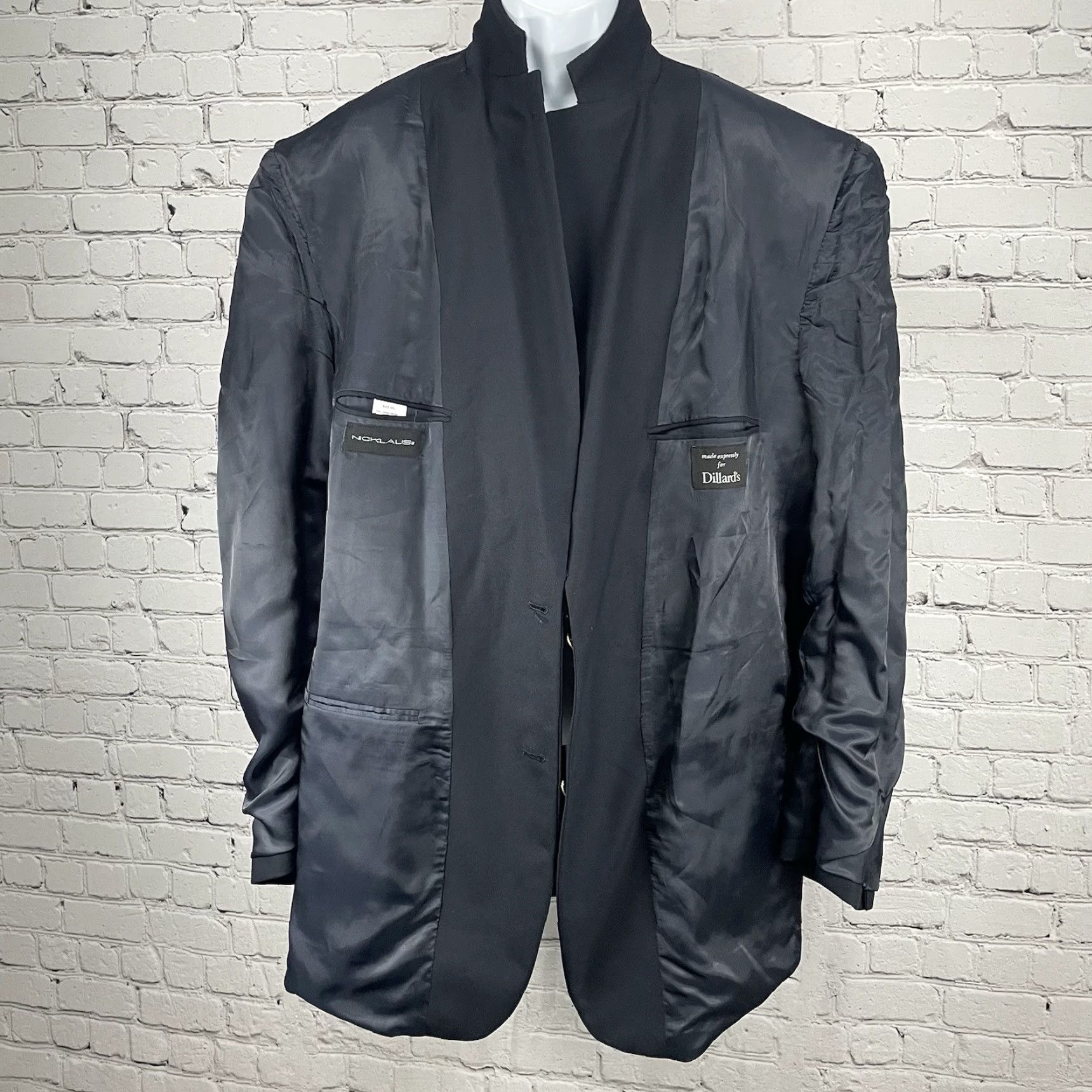 Vintage Nicklaus Jack Dark Blue Worsted Wool Blend Metal Button Blazer Sport Coat 50L Size 50R - 7 Thumbnail