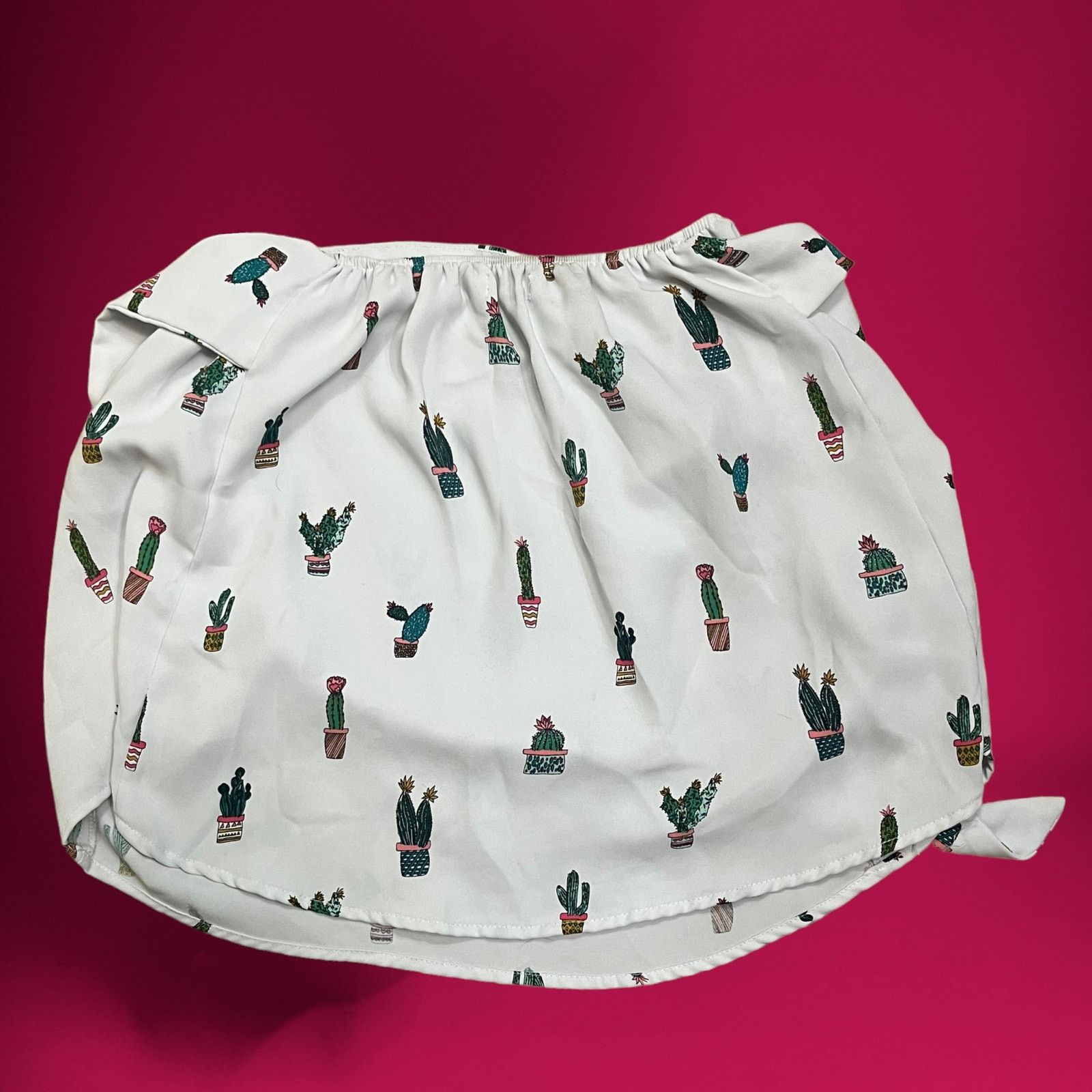 Don't Be Mad Do + Be Skirt Women's Large Cactus Plant Flowy Skater Tie Size 29" - 6 Thumbnail