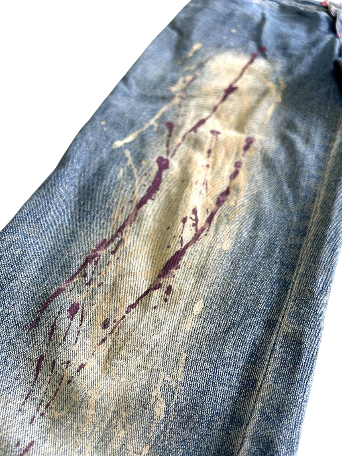 Japanese Brand × Vintage 💥 Vintage Japanese Denim Paint Splatter Jeans Size US 30 / EU 46 - 6 Thumbnail
