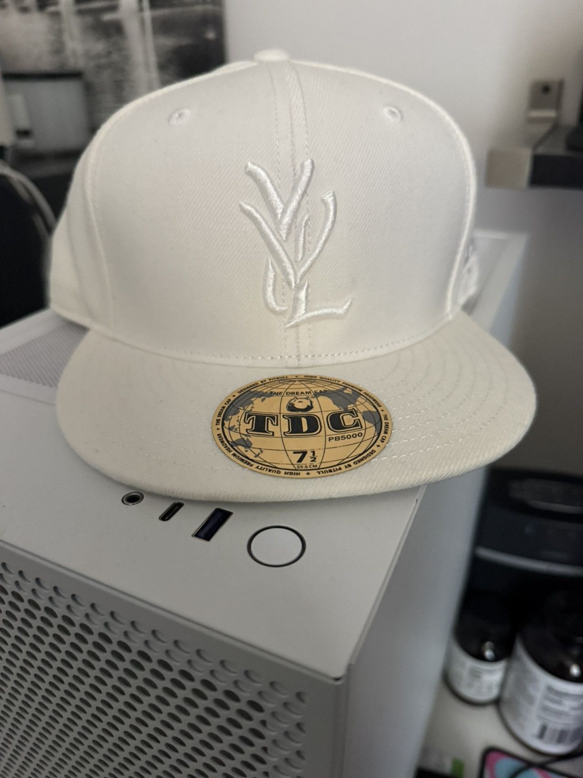 Playboi Carti YVL Hat White on Blue | Grailed