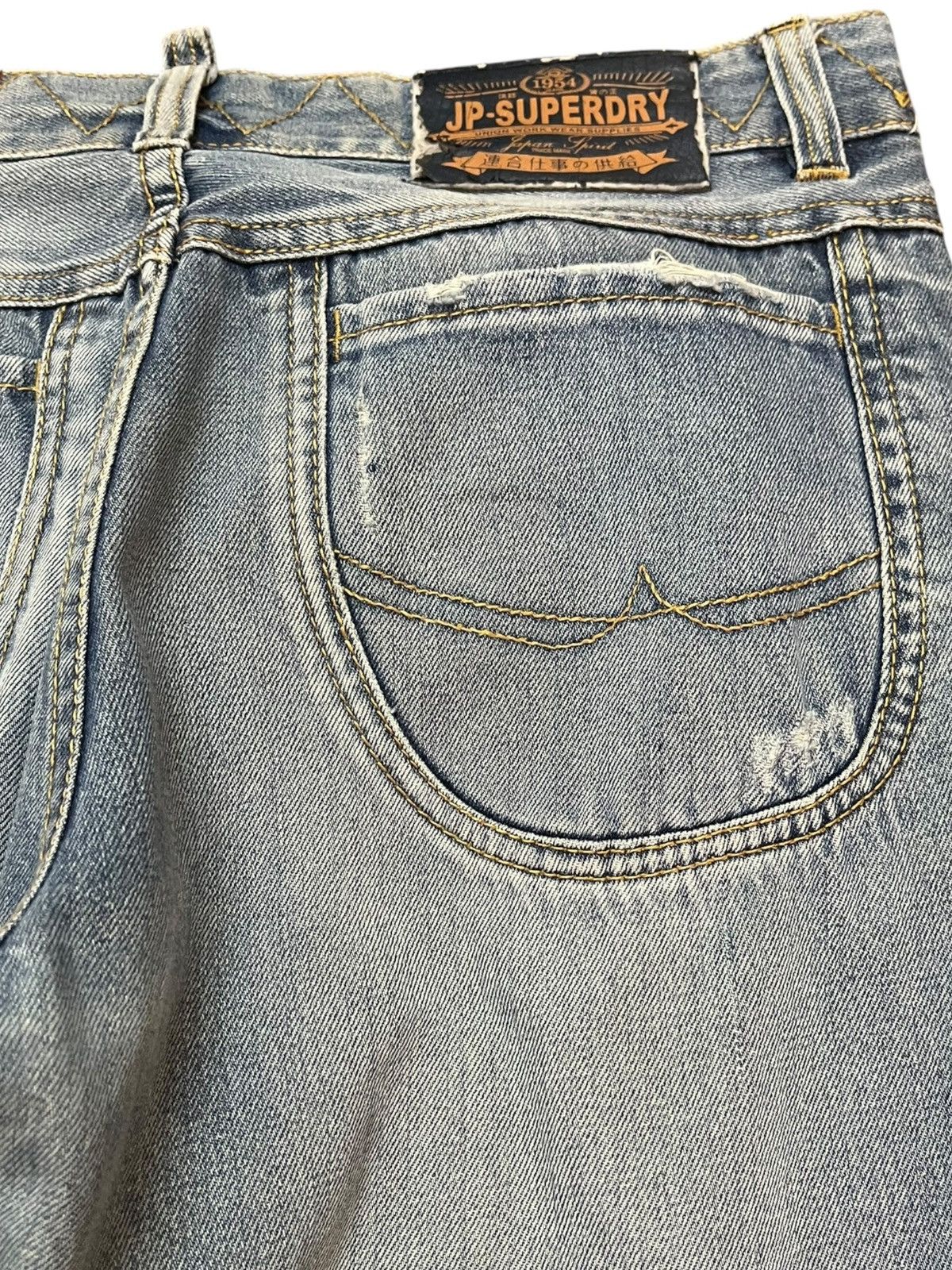 Superdry Vintage JP.Superdry Grunge Faded Distressed Denim Size US 31 - 9 Thumbnail